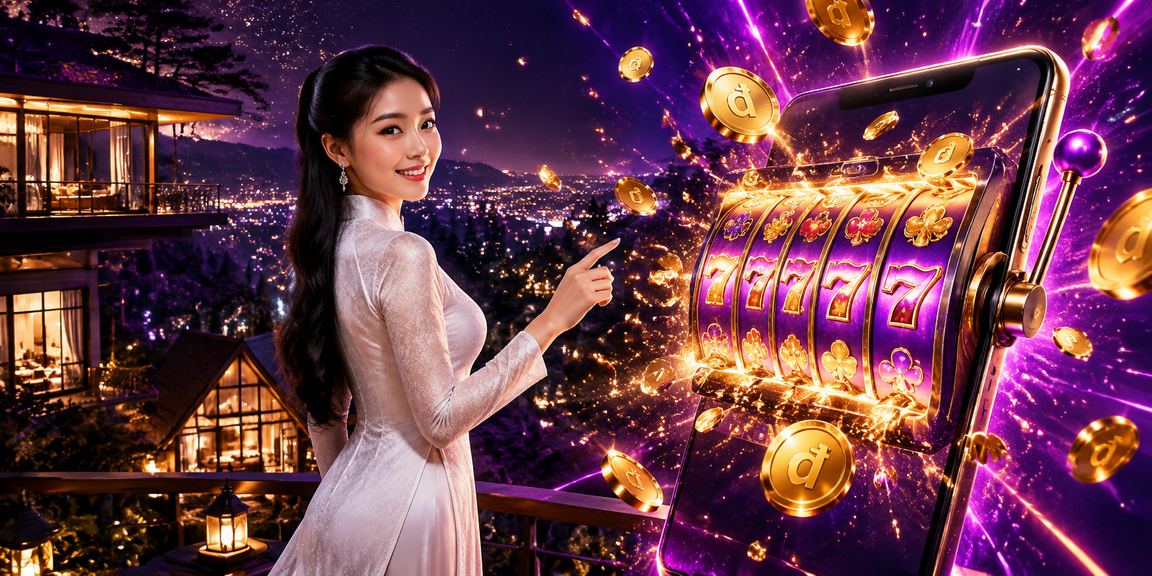 Màn hình slot game với hình ảnh áo dài truyền thống tại Đà Lạt