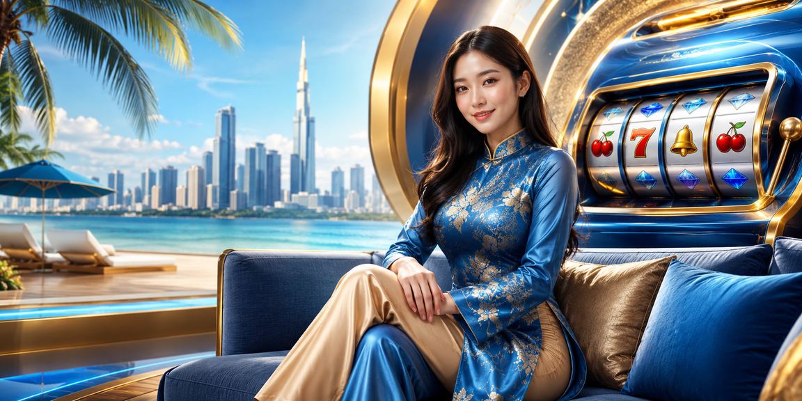 Người dùng tại TP. Hồ Chí Minh mặc áo dài trải nghiệm slot game trên điện thoại