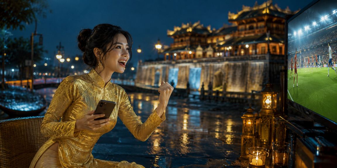 Người phụ nữ Huế mặc áo dài tìm hiểu thông tin cá cược cao cấp trên điện thoại