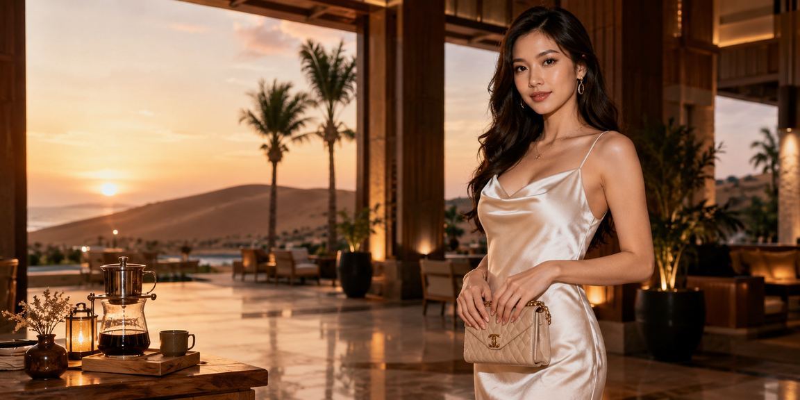 Người chơi đặt cược trên điện thoại tại Mũi Né bên ly cà phê