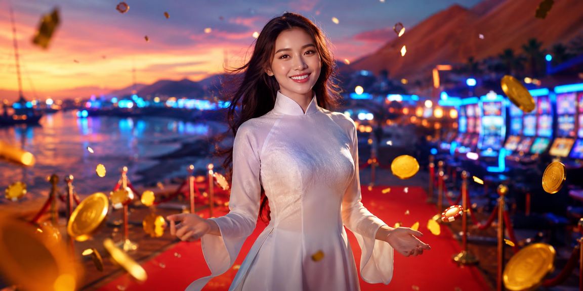 Người chơi slots tại Mũi Né với trang phục áo dài truyền thống