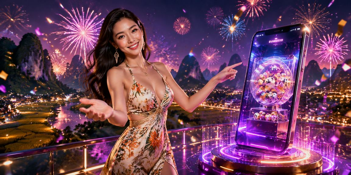 Biển hiệu xổ số neon sáng rực tại Ninh Bình về đêm